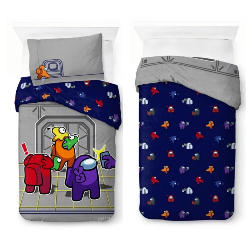 Among Us Twin/Full 2 Piece Reversible Comforter & Standard Pillowcase Set